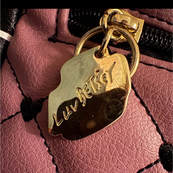 Luv Betsey Johnson Quilted Backpack in Purple and Black - Picture 6 of 7